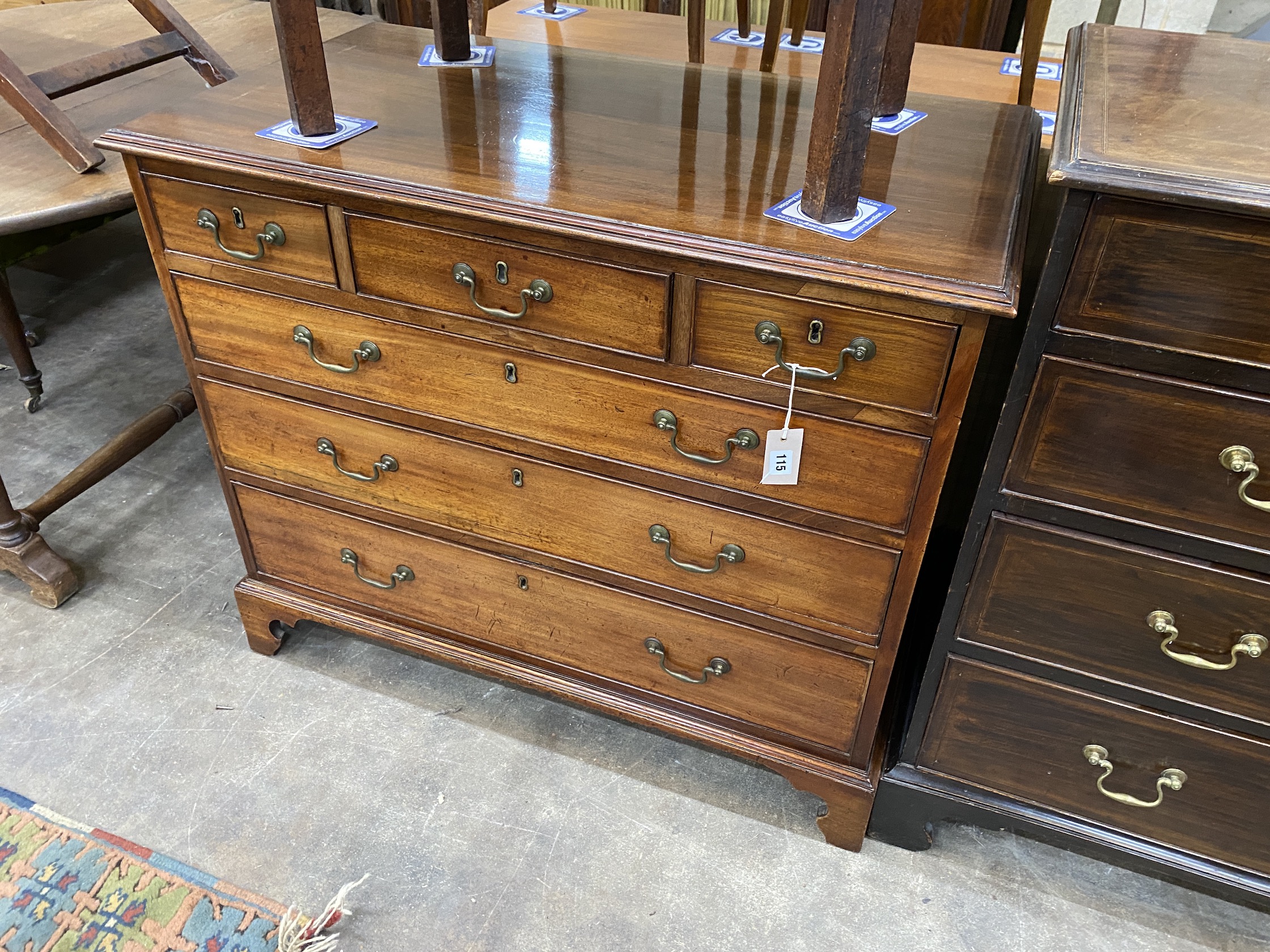 A George III mahogany chest, width 95cm, depth 52cm, height 81cm